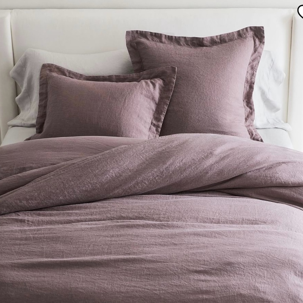 Pottery Barn Belgian Flax Linen Duvet Cover Double Flange